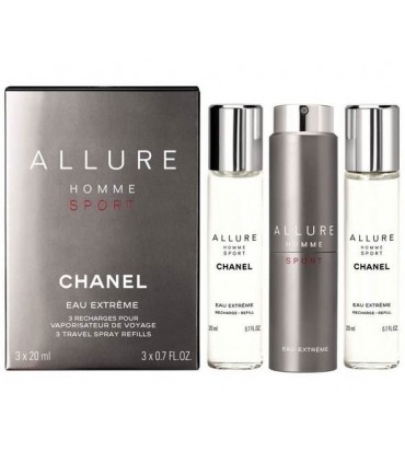 Chanel Allure Homme Sport Eau Extreme Woda Perfumowana 60ml. Travel spray and two refills 3x20ml.