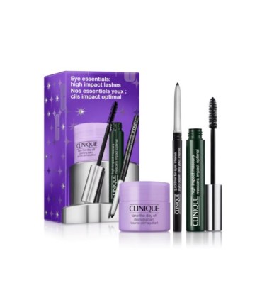 Clinique SET Eye Essentials: High Impact Mascara 7ml. Black + Take The Day Off Cleansing Balm 15ml. + Quickliner for Eyes Intens