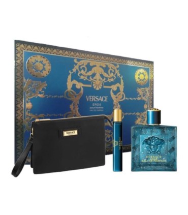 Versace Eros Eau De Parfum 100ml. + Eau De Parfum 10ml. + Kosmetyczka  ZESTAW